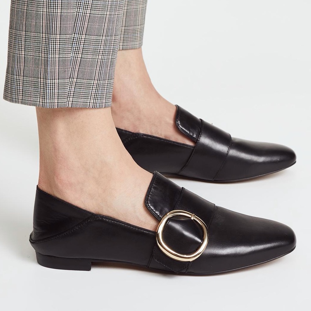 Steve by Steve Madden Avi Black Leather Loafers – Size 8.5